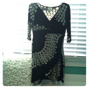 Donna Morgan easy fit black & white dot dress